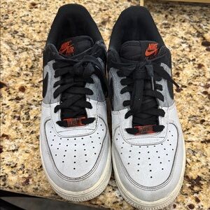 Nike Air Force 1 Sneakers - Light Gray and Black